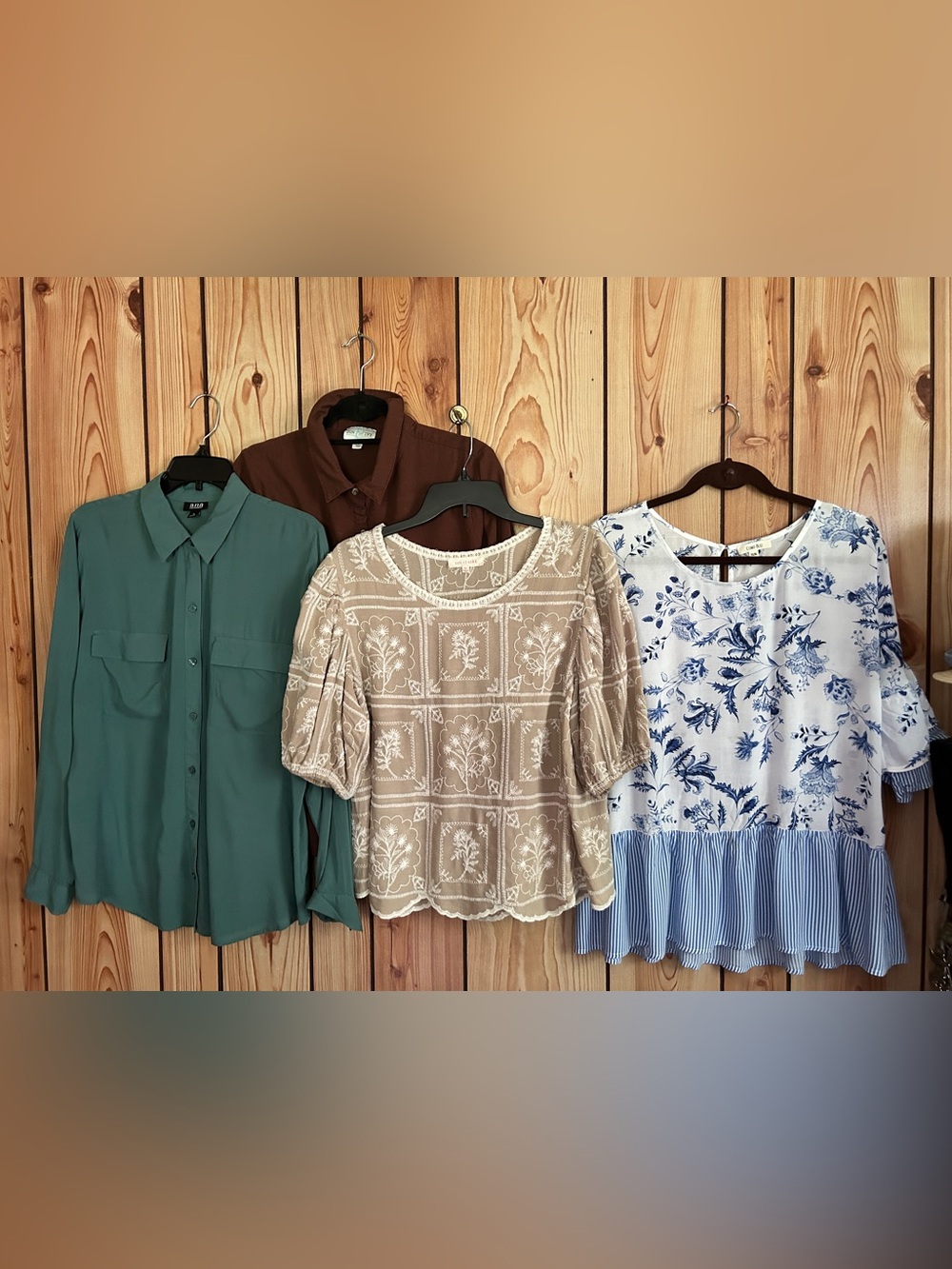 Lot of 4 Size XL Tops Blouses Shirts Career Party Office Casual Varied Brands